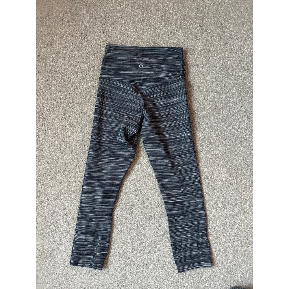 Lululemon Leggings Womens 4 Gray Space Dye Crossover Waist Crop